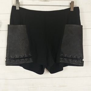 Rag and Bone Sz 2 Shorts High Waist Leather pocket